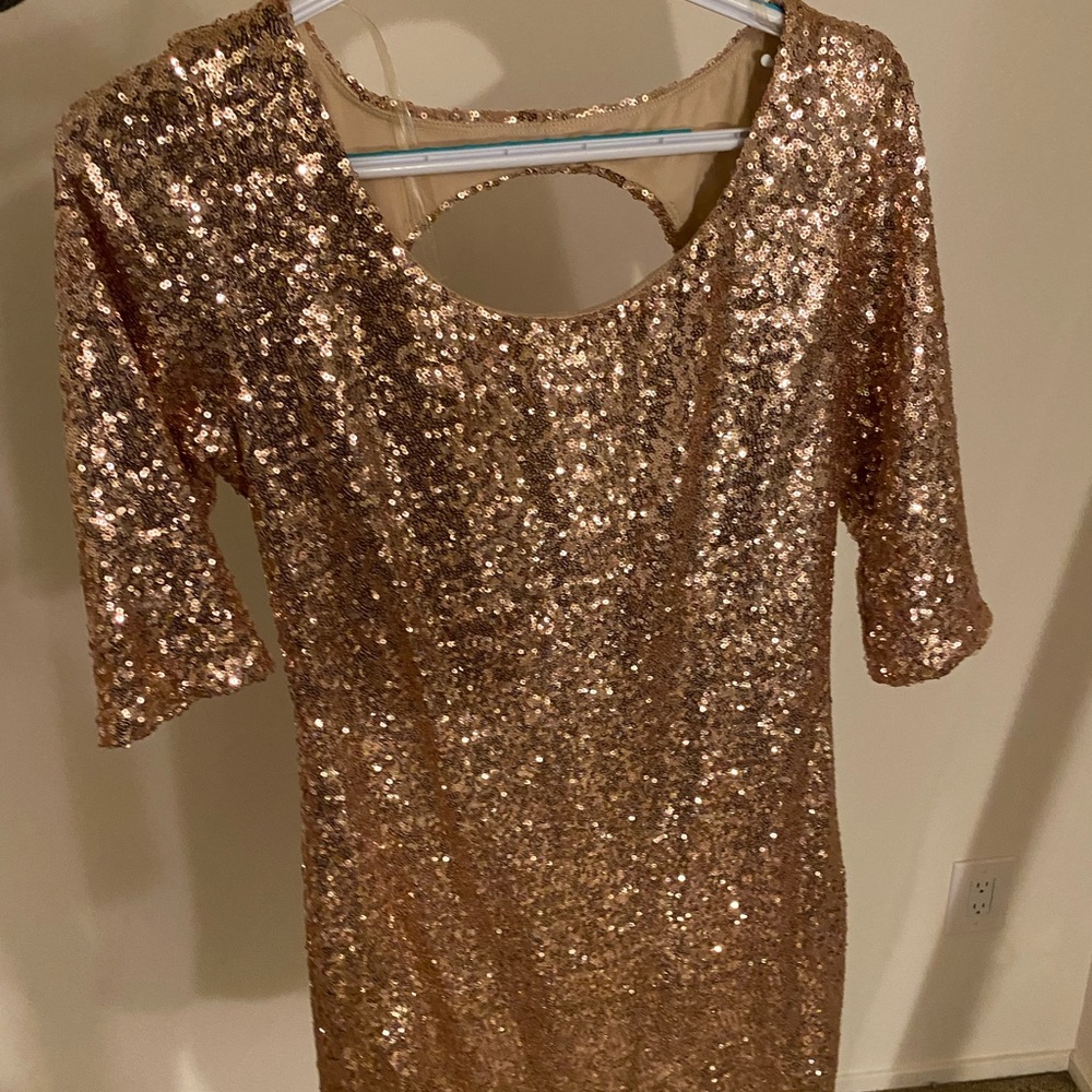 Rose Gold mini party dress